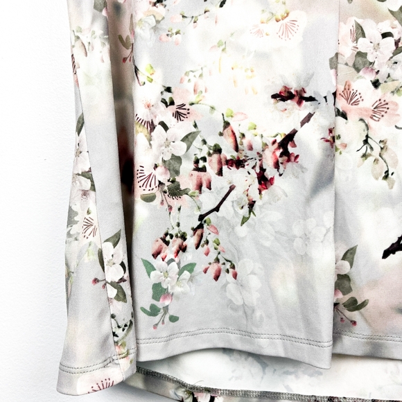 Calvin Klein Grey Sleeveless Floral Blouse - Picture 8 of 10